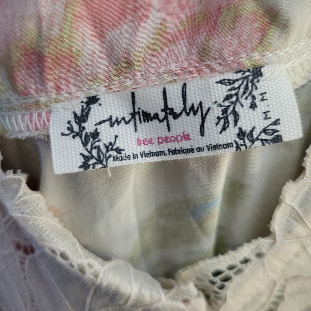 Free People Pink and Cream Floral High Low Dress - Picture 3 of 4